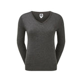 Footjoy Wool Blend v-hals dames golftrui (donkergrijs)