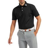 FootJoy Stretch Pique heren golfpolo shirt | kleur: Zwart