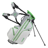Bennington Zone 14 waterdichte golf standbag - draagtas (wit-zilver-lime)