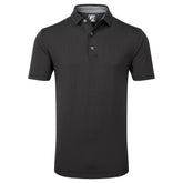 FootJoy Stretch Lisle Dot Print heren golfpolo shirt (zwart)