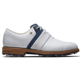 Chaussures de golf FootJoy Dryjoys Premiere Packard LX pour homme (blanc-bleu marine)