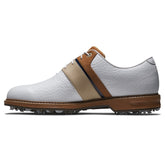 Chaussures de golf pour homme FootJoy Dryjoys Premiere Packard LX (blanc-marron)