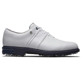 Chaussures de golf FootJoy Dryjoys Premiere Packard pour homme (blanc-bleu marine)