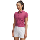 Under Armour Playoff dames golfpolo met korte mouwen (schemerfuchsia)