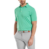 FootJoy Micro Feeder Stripe Lisle heren golfpolo shirt | kleur: Lagoon mint