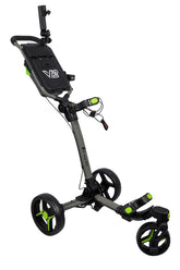 Axglo V2 ultra lichte 3-wiel golftrolley met zwenkwiel (grijs-groen)