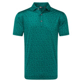 FootJoy Painted Floral Lisle Heren Golfpolo Shirt (groen)
