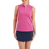 Footjoy Sleeveless Lisle dames golf polo (fuchsia)