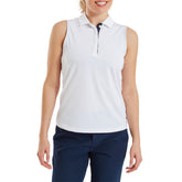 Footjoy Sleeveless Lisle dames golf polo (wit)