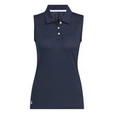 adidas Solid Ottoman Mouwloos Dames Golfpolo Shirt - marineblauw