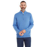 Footjoy Drirelease halve rits golf pullover golftrui met shell voering | kleur: Blauw