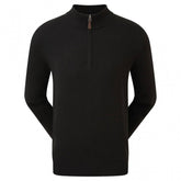 Footjoy Wolmix halve rits golf pullover trui (zwart)