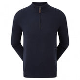 Footjoy Wolmix halve rits golf pullover trui (marineblauw)