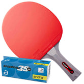 Andro - Buzzer Up 400 S table tennis bat set - red/black + balls