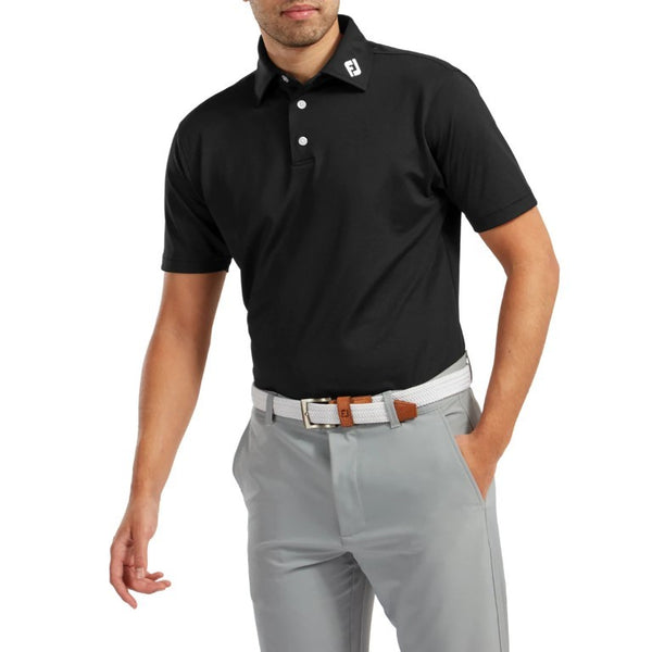 FootJoy Stretch Pique heren golfpolo shirt | kleur: Zwart