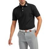 FootJoy Stretch Pique heren golfpolo shirt | kleur: Zwart