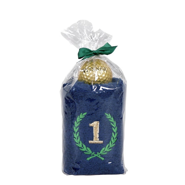 Golf gift - towel set Winner (blue)