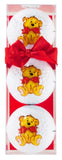 Golf cadeau - 3 golfballen beertjes met rode strik