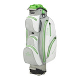 Bennington Dry Quiet Organizer 14 Waterproof Golf Bag - Cart Bag (White-Silver-Lime)