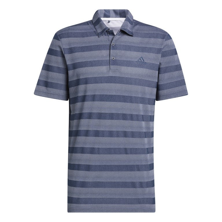 Adidas Striped men's golf polo shirt (navy blue-grey)