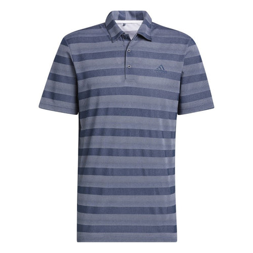 Adidas Striped heren golfpolo shirt (marineblauw-grijs)
