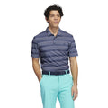 Adidas Striped men's golf polo shirt (navy blue-grey)