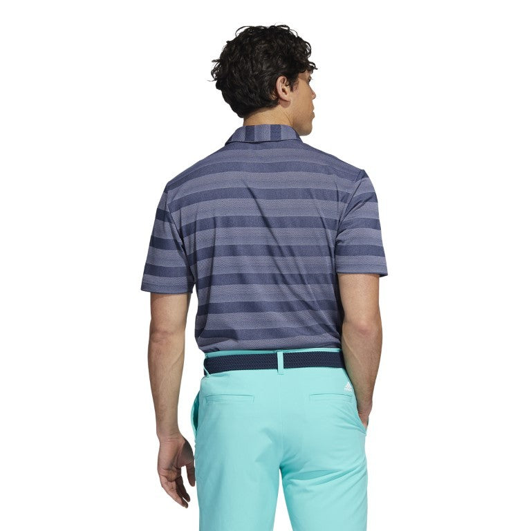 Adidas Striped men's golf polo shirt (navy blue-grey)