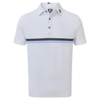 FootJoy Double Chest Band Pique men's golf polo shirt (white)