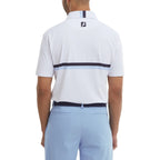FootJoy Double Chest Band Pique men's golf polo shirt (white)