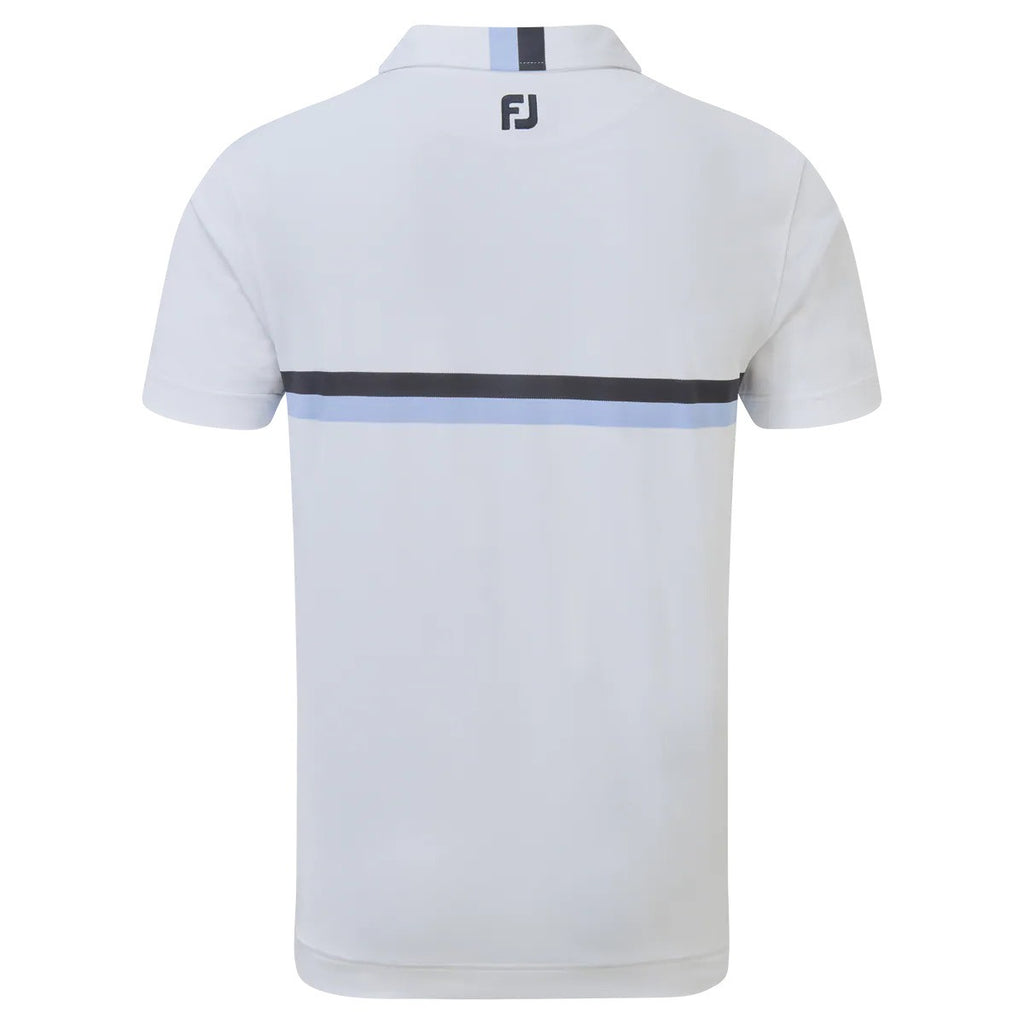 FootJoy Double Chest Band Pique men's golf polo shirt (white)