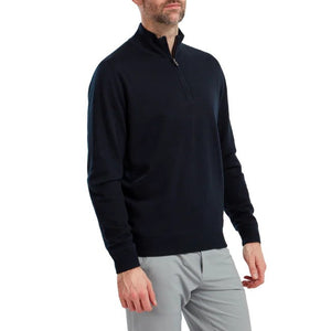 Footjoy Wolmix halve rits golf pullover golftrui met shell voering