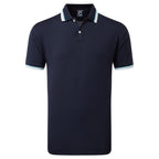 FootJoy Solid men's golf polo shirt with piping (navy blue)