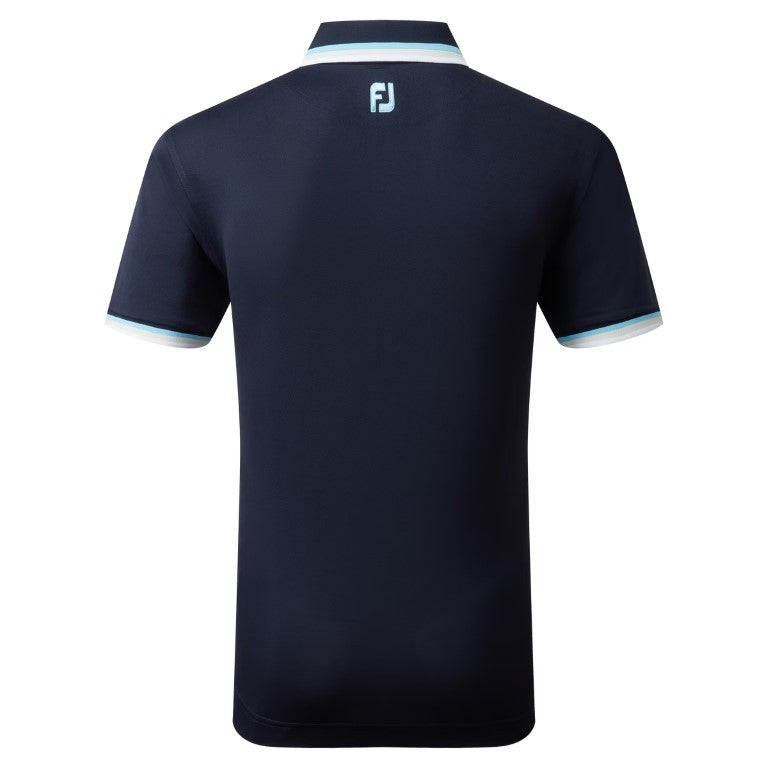 FootJoy Solid men's golf polo shirt with piping (navy blue)