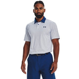Under Armour T2G Printed heren golfpolo shirt (wit-blauw)
