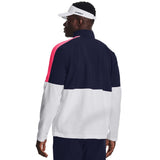 Under Armour Windstrike Half zip- golf wind top (wit-marineblauw)