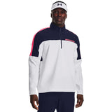 Under Armour Windstrike Half zip- golf wind top (wit-marineblauw)