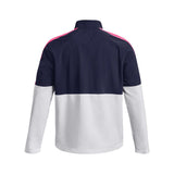 Under Armour Windstrike Half zip- golf wind top (wit-marineblauw)