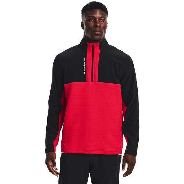 Under Armour Storm Daytona - heren golf pullover (rood-zwart)