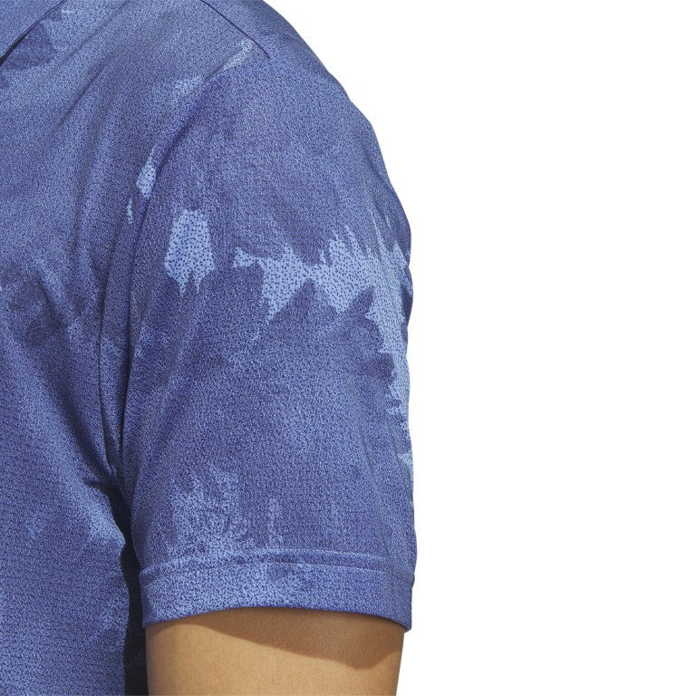 adidas Flower Mesh men's golf polo shirt (blue)