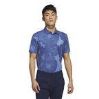 adidas Flower Mesh men's golf polo shirt (blue)