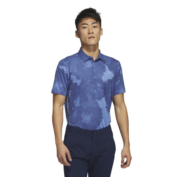 adidas Flower Mesh heren golfpolo shirt (blauw)