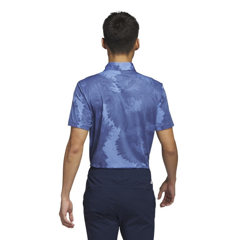 adidas Flower Mesh men's golf polo shirt (blue)