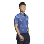 adidas Flower Mesh men's golf polo shirt (blue)