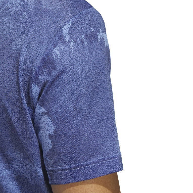 adidas Flower Mesh men's golf polo shirt (blue)
