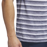 adidas Two Colour Stripe heren golfpolo shirt | kleur: Marineblauw-wit