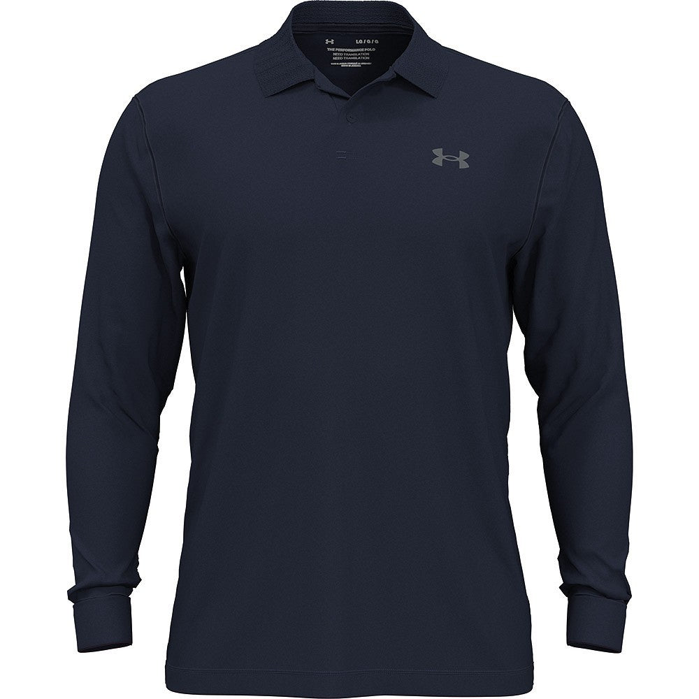 Under Armour Performance 3.0 LS men's golf polo shirt (navy blue)