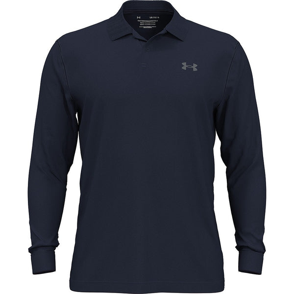 Under Armour Performance 3.0 LS heren golf poloshirt (marineblauw)