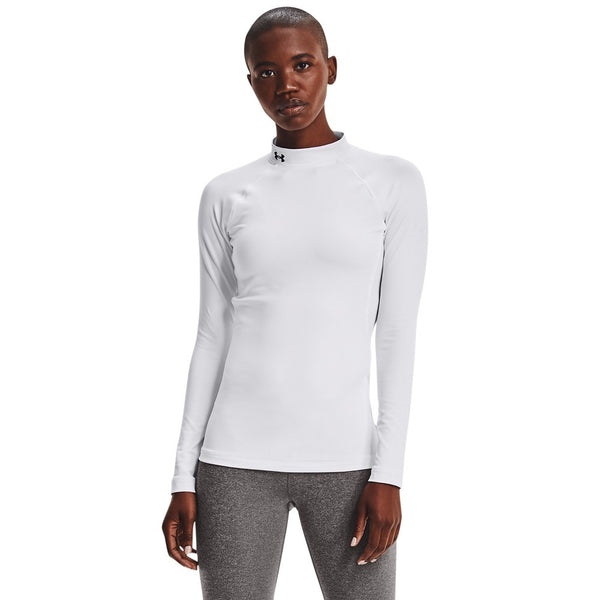 Under Armour ColdGear Authentics damesshirt - thermische compressie shirt (wit)