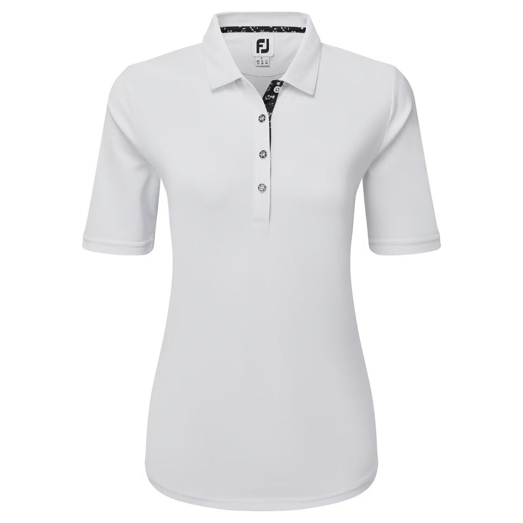 FootJoy Half Sleeve Solid Pique - dames golf poloshirt | kleur: Wit