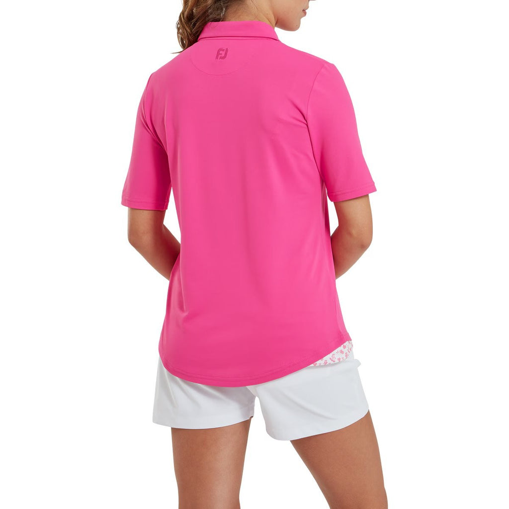 FootJoy Half Sleeve Solid Pique - dames golf poloshirt | kleur: Roze